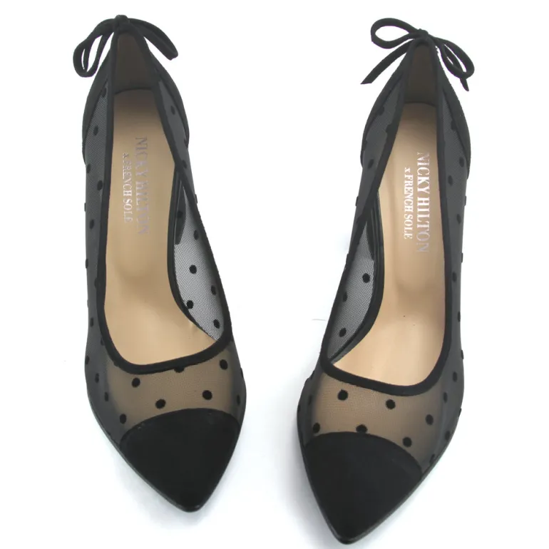 Holly - Black Dot Mesh