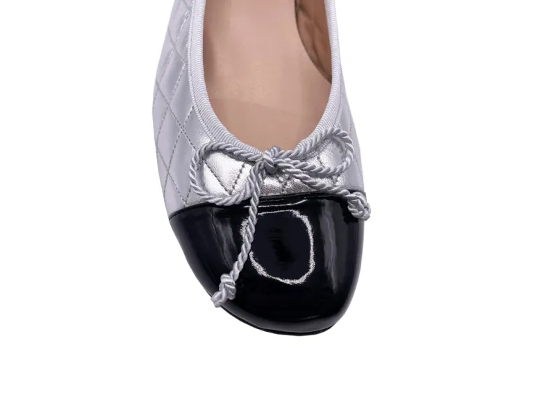 Passport Leather Sole - Silver Metallic and Black