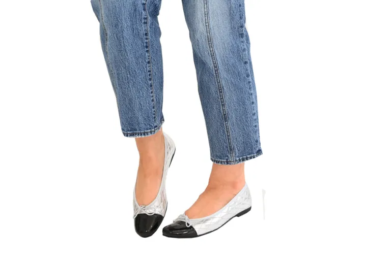 Passport Leather Sole - Silver Metallic and Black
