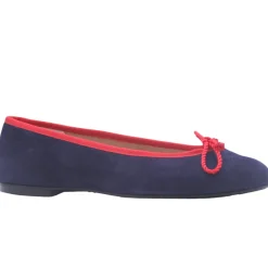 Pearl - Navy Red Suede
