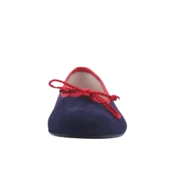 Pearl - Navy Red Suede